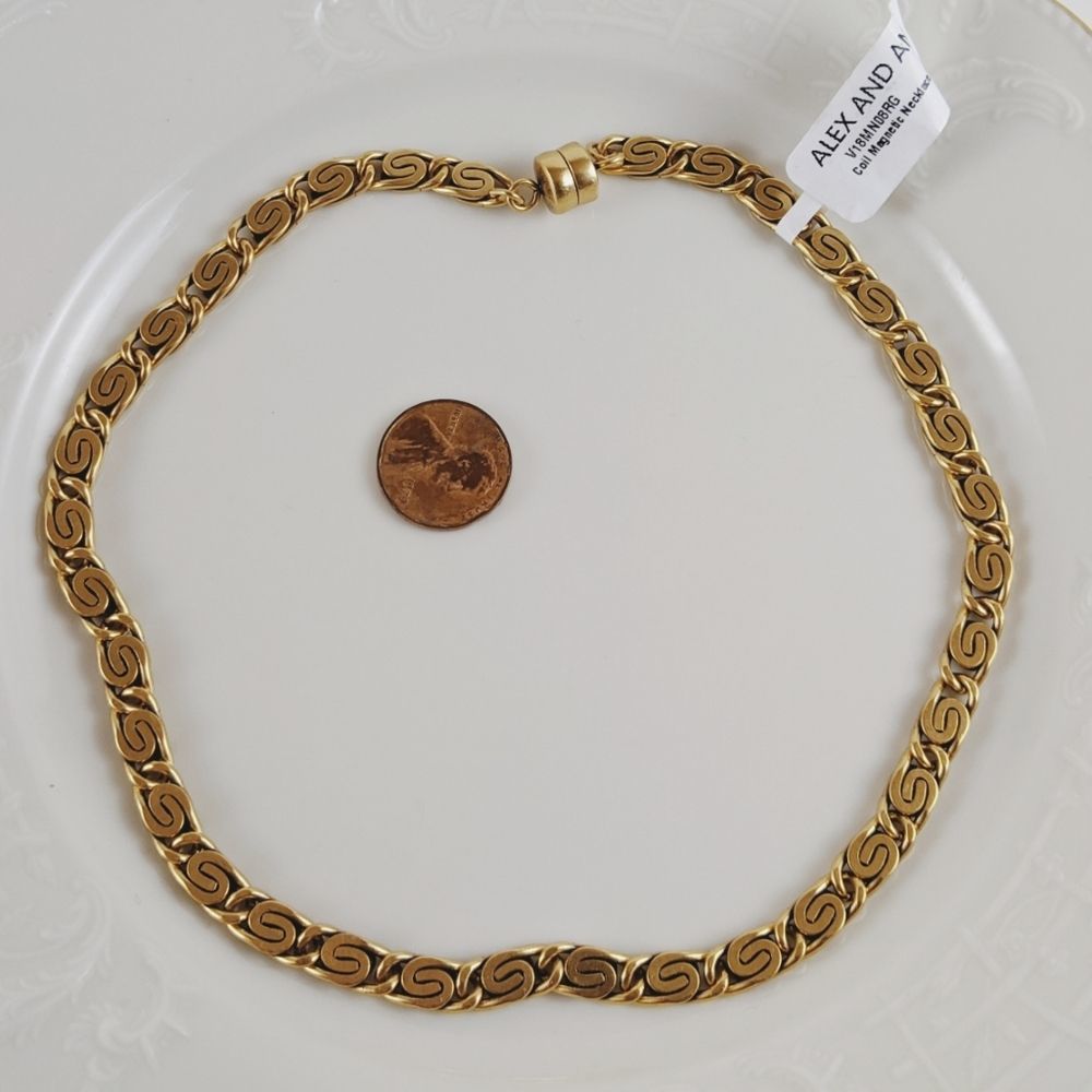 Alex and Ani Rafaelian Gold Coil Magn Necklace NWT